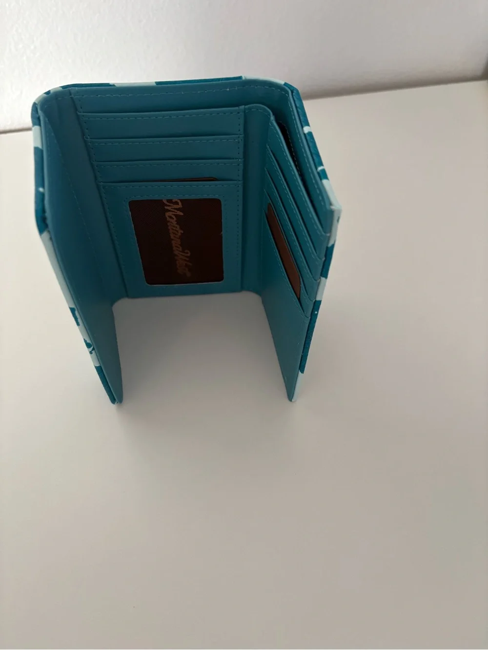 Montana West Teal and Light Blue Cowhide-Print Card Holder Wallet